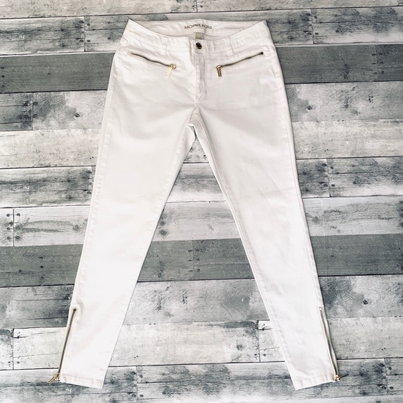 Michael Kors White Skinny Jean with Gold Accents - Picture 4 of 8